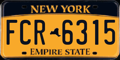 NY license plate FCR6315