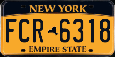 NY license plate FCR6318