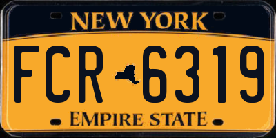 NY license plate FCR6319
