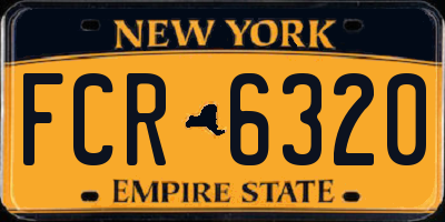 NY license plate FCR6320