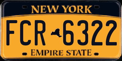 NY license plate FCR6322