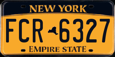 NY license plate FCR6327