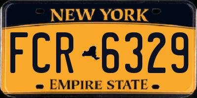 NY license plate FCR6329