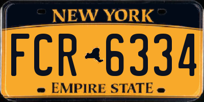 NY license plate FCR6334