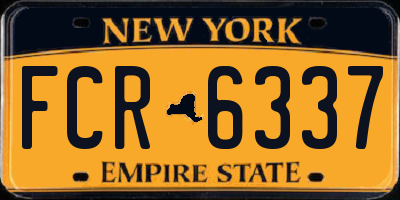 NY license plate FCR6337