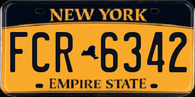 NY license plate FCR6342