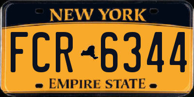 NY license plate FCR6344