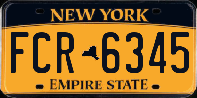 NY license plate FCR6345