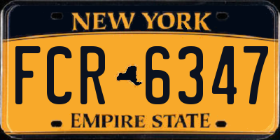 NY license plate FCR6347