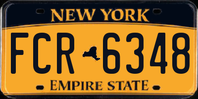 NY license plate FCR6348