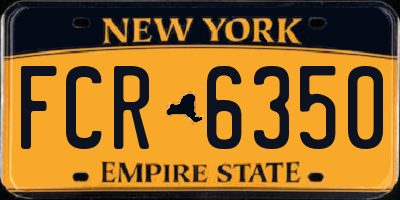 NY license plate FCR6350