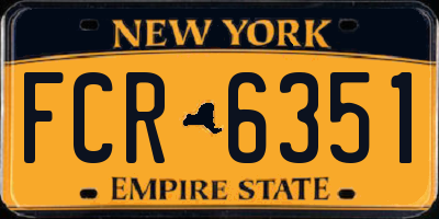 NY license plate FCR6351