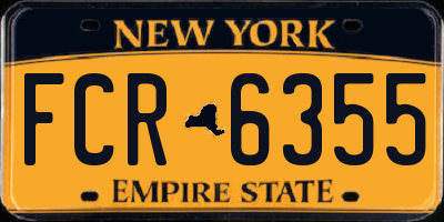 NY license plate FCR6355
