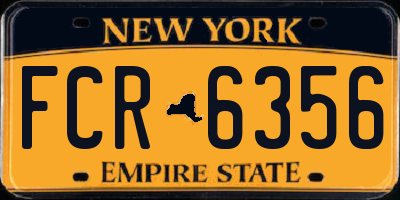 NY license plate FCR6356