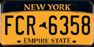 NY license plate FCR6358