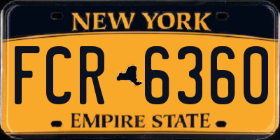 NY license plate FCR6360