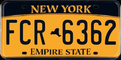 NY license plate FCR6362