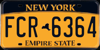 NY license plate FCR6364