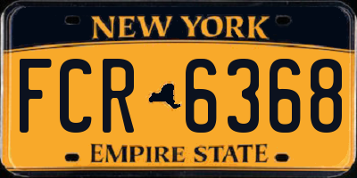 NY license plate FCR6368