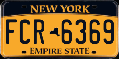 NY license plate FCR6369