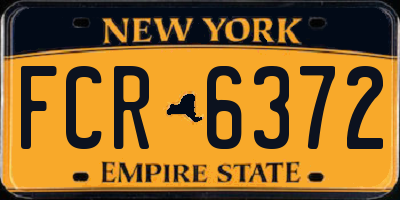 NY license plate FCR6372