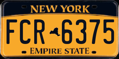 NY license plate FCR6375