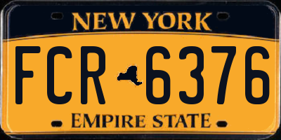 NY license plate FCR6376