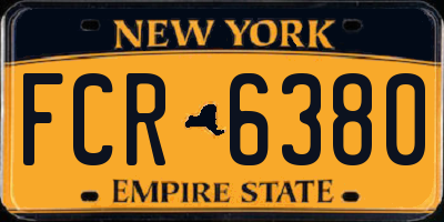 NY license plate FCR6380