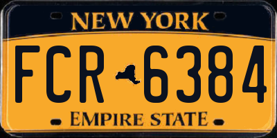 NY license plate FCR6384