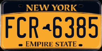 NY license plate FCR6385