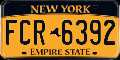 NY license plate FCR6392