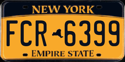 NY license plate FCR6399