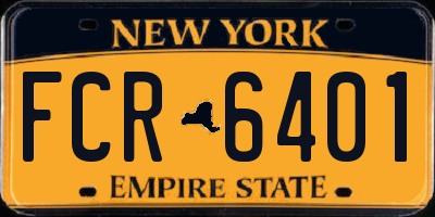 NY license plate FCR6401