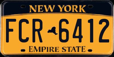 NY license plate FCR6412