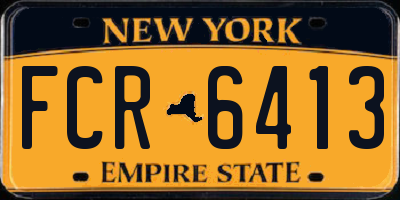 NY license plate FCR6413