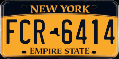 NY license plate FCR6414