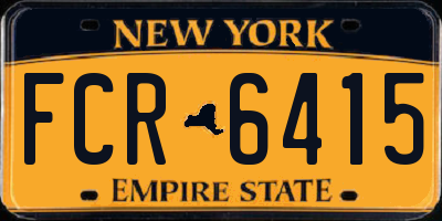 NY license plate FCR6415