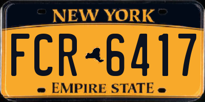 NY license plate FCR6417
