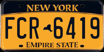 NY license plate FCR6419