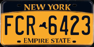 NY license plate FCR6423