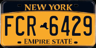 NY license plate FCR6429