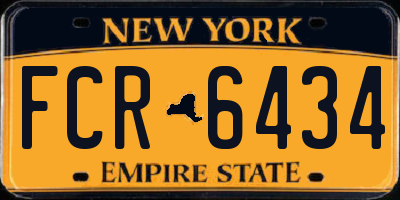 NY license plate FCR6434
