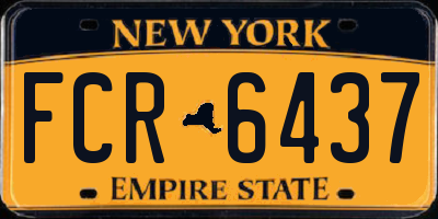 NY license plate FCR6437