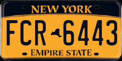 NY license plate FCR6443