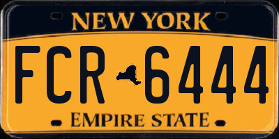 NY license plate FCR6444