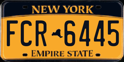 NY license plate FCR6445