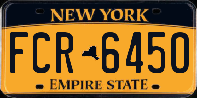 NY license plate FCR6450