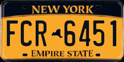NY license plate FCR6451