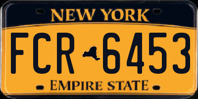 NY license plate FCR6453