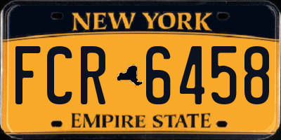NY license plate FCR6458